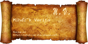 Mihók Verita névjegykártya